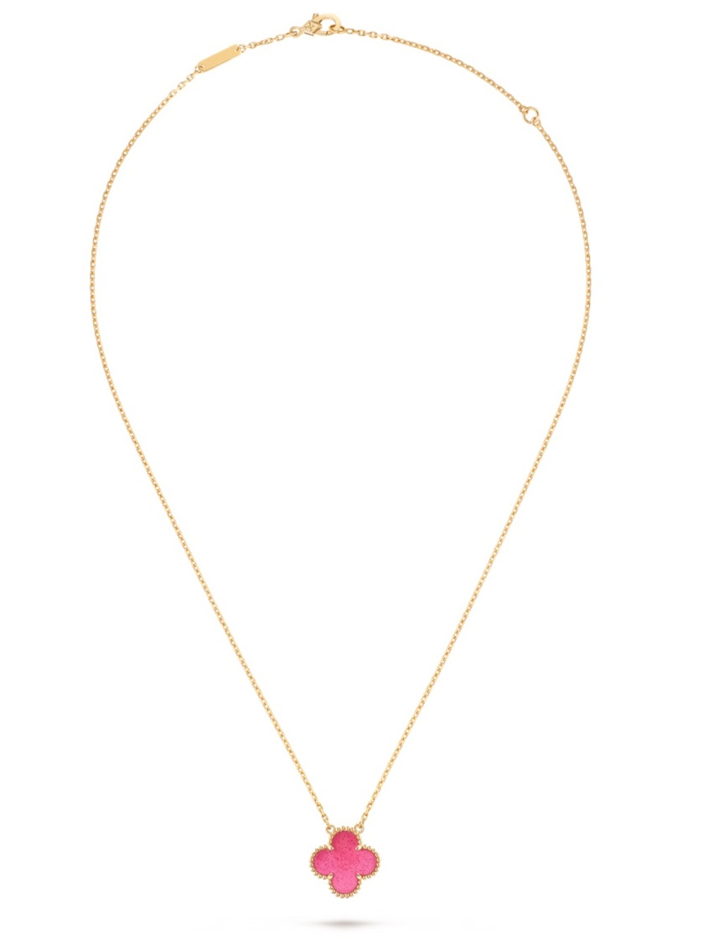 NEW 2026 Van Cleef Pink Enamel Alahambra Pendant